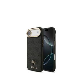 Guess iPhone 17 Air 4G Yazı Logolu 3in1 Siyah Ekran Lens Koruyucu ve Telefon Kılıfı Set
