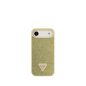 Guess iPhone 17 Air Altın Taşlı Üçgen Logolu Gold Telefon Kılıfı