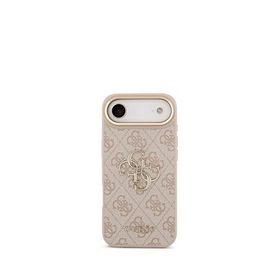 Guess iPhone 17 Air Pembe Büyük 4G Metal Logolu Kalın Askılı Telefon Kılıfı