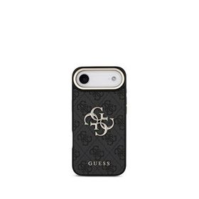 Guess iPhone 17 Air Siyah Büyük 4G Metal Logolu Kalın Askılı Telefon Kılıfı