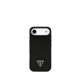 Guess iPhone 17 Air Siyah Taşlı Üçgen Logolu Telefon Kılıfı