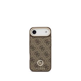 Guess iPhone 17 Air Taşlı 4G Logolu Gold Kamera Çerçeveli Magsafe Uyumlu Telefon Kılıfı