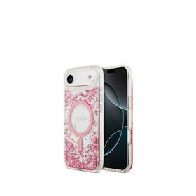 Guess iPhone 17 Air Transparan Resin Bottom Magsafe Uyumlu Pembe Telefon Kılıfı