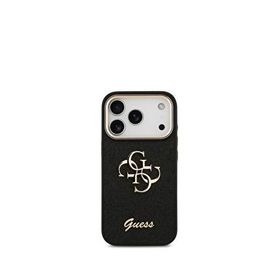 Guess iPhone 17 Pro 4G Glitter Büyük Metal Kamera Çerçeveli Magsafe Siyah Uyumlu Telefon Kılıfı
