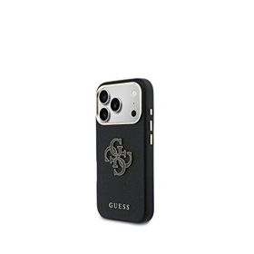 Guess Iphone 17 Pro 4g Siyah Metal Kamera Çerçeveli Pu Deri Telefon Kılıfı