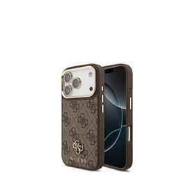 Guess iPhone 17 Pro 4G Yazı Logolu 3in1 Kahverengi Ekran Lens Koruyucu ve Telefon Kılıfı Set