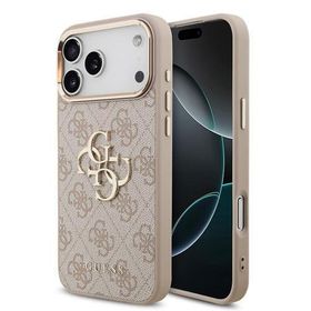Guess iPhone 17 Pro Max 4G Büyük Metal Logolu Pembe Kılıf