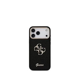 Guess iPhone 17 Pro Max 4G Glitter Büyük Metal Kamera Çerçeveli Magsafe Siyah Uyumlu Telefon Kılıfı