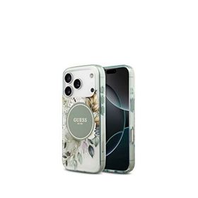 Guess iPhone 17 Pro Max Flower Tonal Circle Magsafe Uyumlu Yeşil Telefon Kılıfı