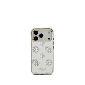 Guess iPhone 17 Pro Max Simli Aynalı Metal Kamera Çerçeveli Magsafe Uyumlu Gümüş Gri Telefon Kılıfı