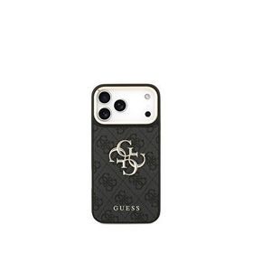 Guess iPhone 17 Pro Max Siyah Büyük 4G Metal Logolu Kalın Askılı Telefon Kılıfı