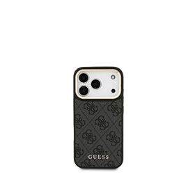 Guess iPhone 17 Pro Siyah Askılı 4G Logolu Kartlıklı Magsafe Uyumlu Telefon Kılıfı