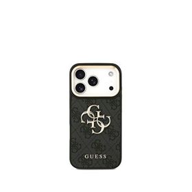 Guess iPhone 17 Pro Siyah Büyük 4G Metal Logolu Kalın Askılı Telefon Kılıfı