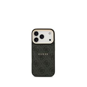 Guess iPhone 17 Pro Siyah Magsafe Uyumlu Gold Logolu Telefon Kılıfı