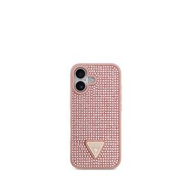 Guess iPhone 17 Taşlı Üçgen Logolu Pembe Telefon Kılıfı