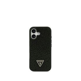 Guess iPhone 17 Taşlı Üçgen Logolu Siyah Telefon Kılıfı