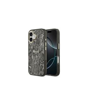Guess iPhone 17 Yazı Logolu Python Desenli Magsafe Uyumlu Siyah Telefon Kılıfı