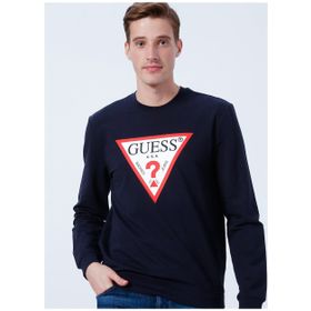 Guess M2YQ37K6ZS1G7V2-Audley Lacivert Erkek Sweatshirt