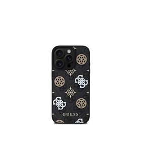 Guess Peony iPhone 16 Pro Max 4G Logolu Magsafe Uyumlu Siyah Telefon Kılıfı
