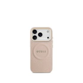 Guess Peony Serisi iPhone 17 Pro Baskılı Logolu Magsafe Uyumlu Pembe Telefon Kılıfı