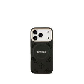 Guess Peony Serisi iPhone 17 Pro Baskılı Logolu Magsafe Uyumlu Siyah Telefon Kılıfı