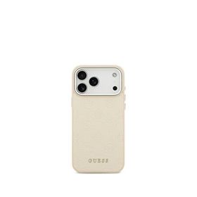 Guess Peony Serisi Iphone 17 Pro Max Sıcak Baskılı Logolu Bej Magsafe Uyumlu Telefon Kılıfı