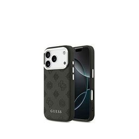 Guess Peony Serisi iPhone 17 Pro Sıcak Baskılı Logolu Magsafe Uyumlu Siyah Telefon Kılıfı