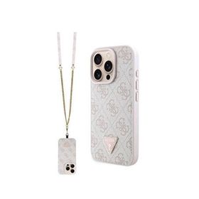 Guess Strass iPhone 16 Pro Pembe Uyumlu Telefon Kılıfı