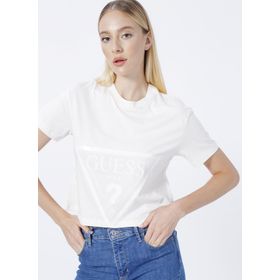 Guess V2YI06K8HM0-ADELE Krem Kadın T-Shirt
