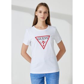 Guess W1YI1BI3Z14G011 Beyaz Kadın T-shirt