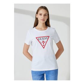 Guess W1YI1BI3Z14G011 Beyaz Kadın T-shirt