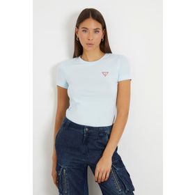 Guess W2YI44J1314-G011 Beyaz Slim Fit Kadın T-shirt