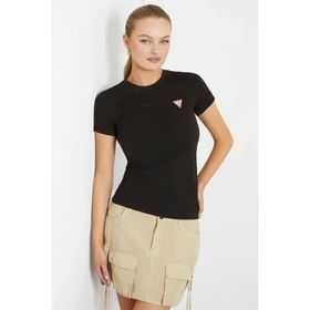 Guess W2YI44J1314-JBLK Bisiklet Yaka Siyah Kadın T-shirt