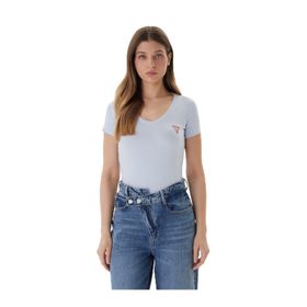 Guess W2YI45J1314 G7S1 Streç Pamuklu Slim Fit V Yaka Logolu Bayan T-shirt