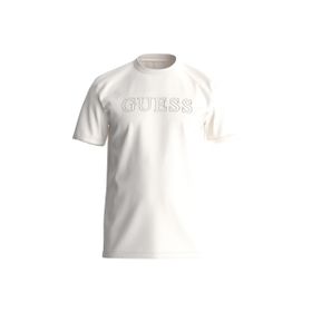 Guess Z2YI11J1314SCFY-SS ALPHY Krem Erkek Bisiklet Yaka T-Shirt