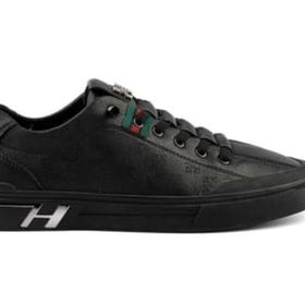 Guja 24510-3 Siyah Erkek İthal Taban Monogram Baskılı Sneaker Spor Ayakkabı