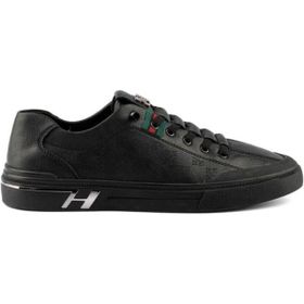 Guja 24510-3 Siyah Erkek İthal Taban Monogram Baskılı Sneaker Spor Ayakkabı