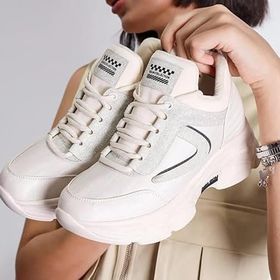 Guja 24K302 Bej Yüksek Taban Kadın Sneaker Spor Ayakkabı