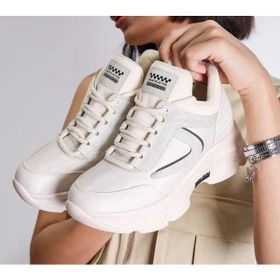Guja 24K302 Bej Yüksek Taban Kadın Sneaker Spor Ayakkabı