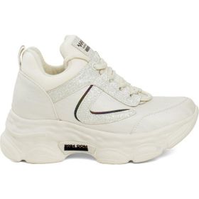Guja 24K302 Bej Yüksek Taban Kadın Sneaker Spor Ayakkabı
