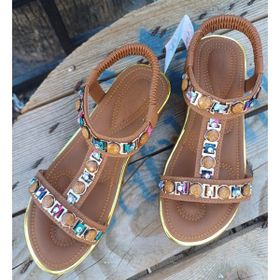 Guja 24Y121-2 Taba Kadın Dolgu Taban Taşlı Sandalet