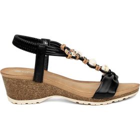 Guja 24Y154-1 Siyah Dolgu Topuk Kadın Sandalet