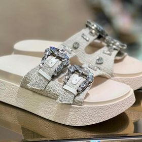 Guja 24Y436-6 Bej Taşlı Tokalı Fashion Premium Kadın Terlik