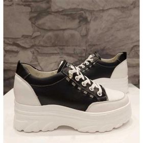 Guja 25Y361 Siyah Kadın Yüksek Taban Hakiki Deri Sneaker Spor Ayakkabı