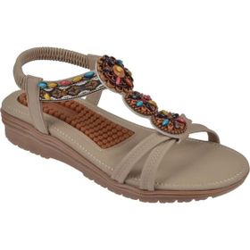 Guja GJ-1202 Bej Masaj Tabanlı Comfort Kadın Sandalet