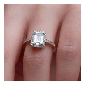 Gül Endam Starlight Diamond Pırlanta Montür Asimetrik 925 Ayar Gümüş Bayan Beştaş Yüzük - Beyaz