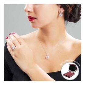 Gül Endam Starlight Diamond Pırlanta Montür Asimetrik 925 Ayar Gümüş Bayan Beştaş Yüzük - Beyaz