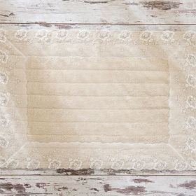 Gül Güler 1008050308 Dantelli Sardunya Bej Ayak Havlusu