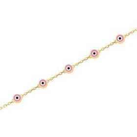 Gülaylar Diamond Line Sarı Altın 14 Ayar Bileklik Çocuk