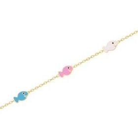 Gülaylar Diamond Line Sarı Altın 14 Ayar Bileklik Çocuk